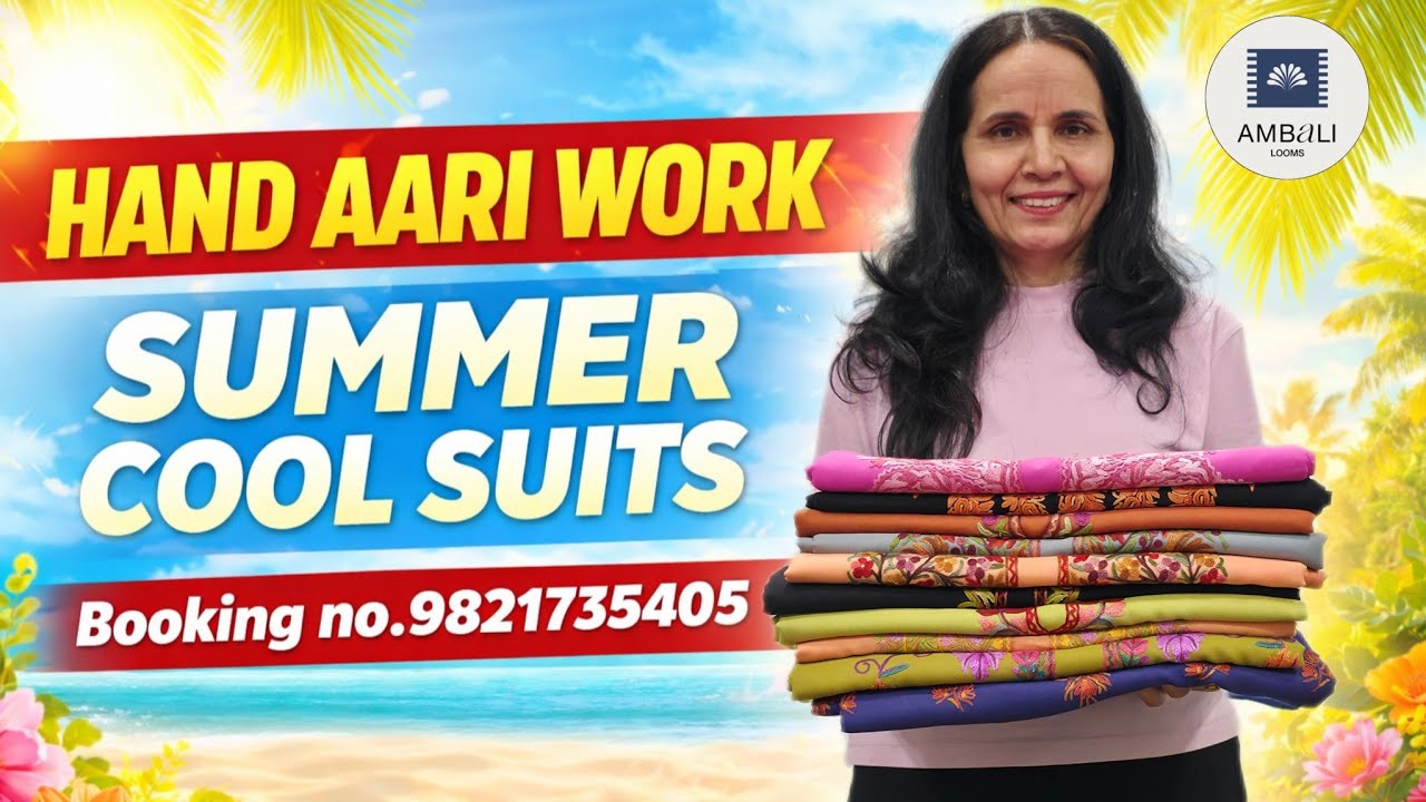 9821735405...HAND aari work summer cool suits
