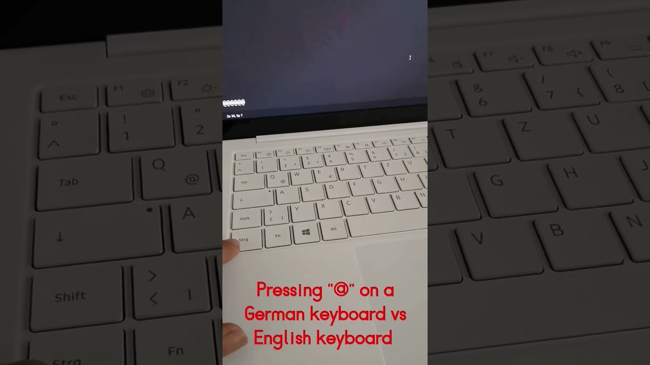 How to press @ on a German keyboard vs US English keyboard.