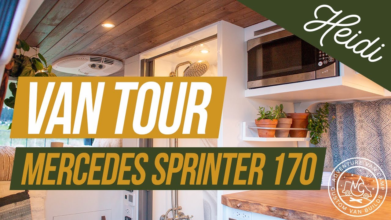 VAN TOUR - Mercedes Sprinter 170 with Shower - Custom Camper Van Build Conversion