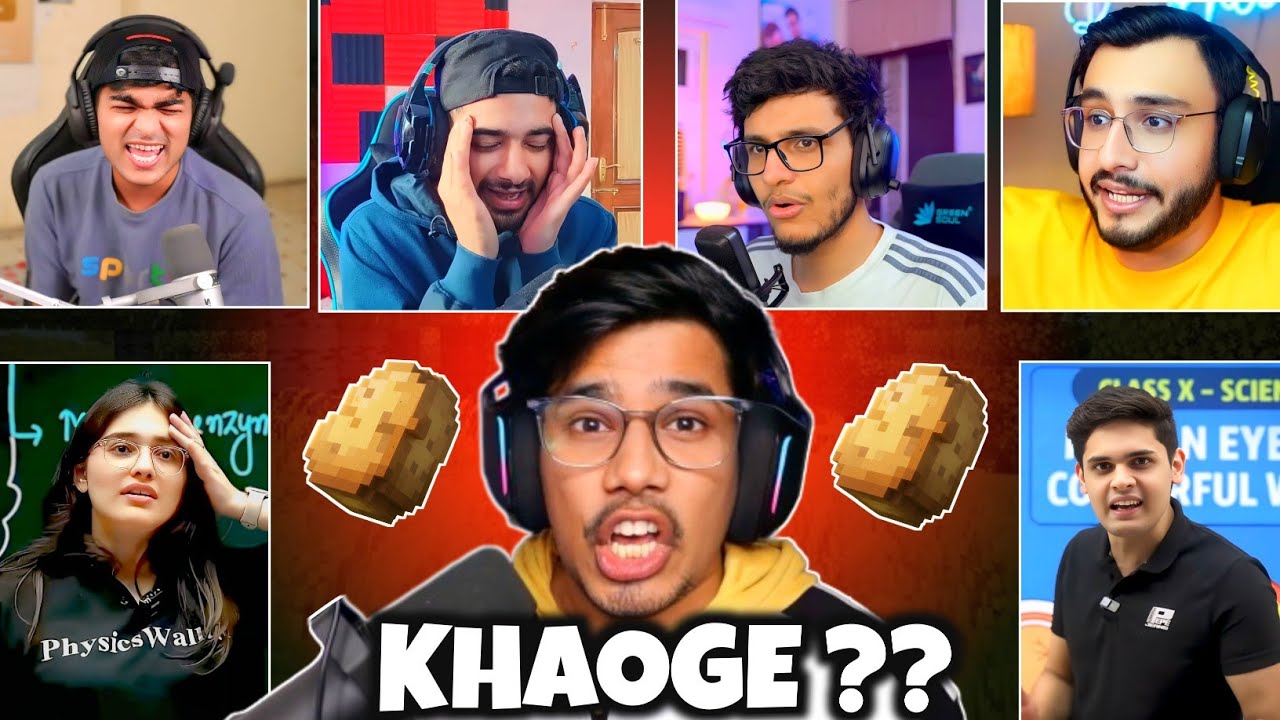 Youtubers and Teachers React On Viral Aaloo Khaoge ?? Trend ! 