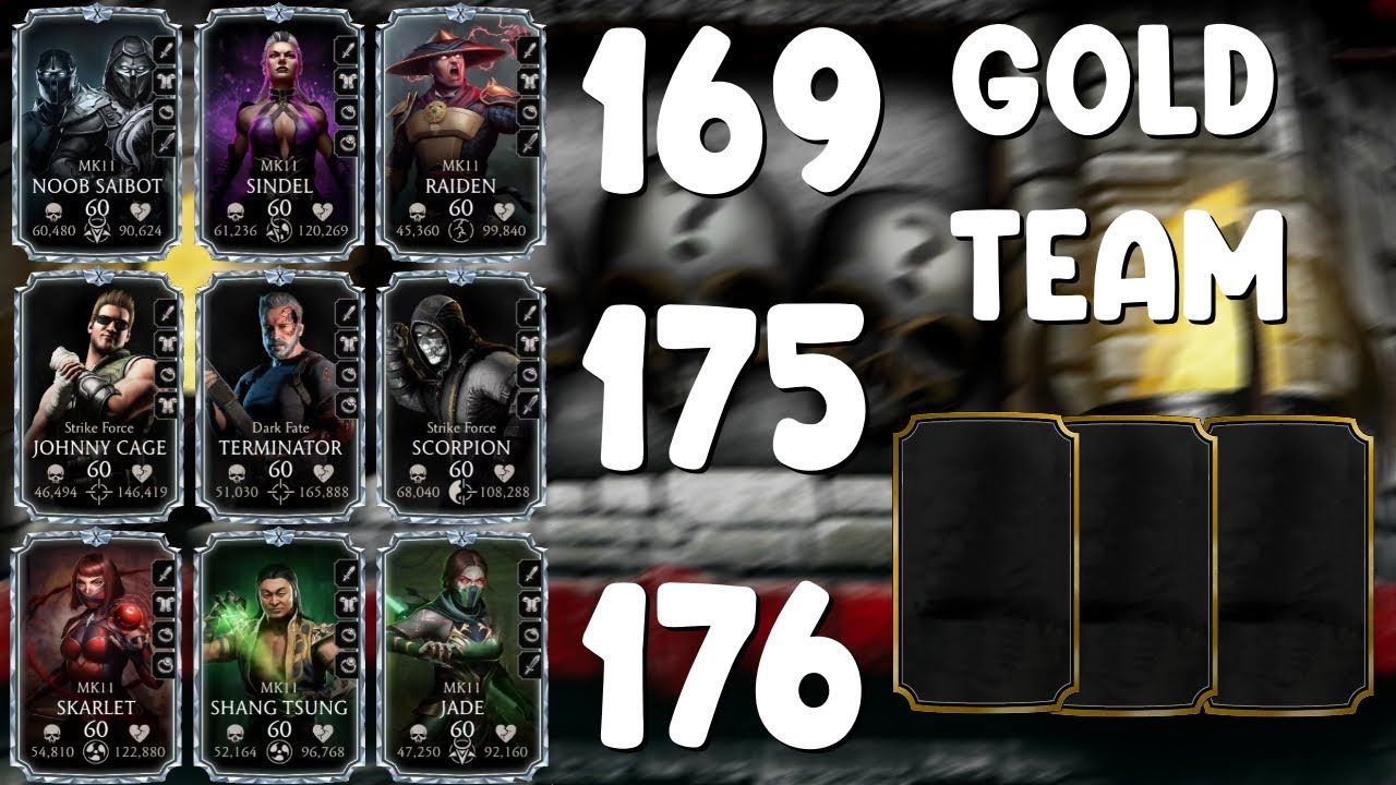 Klassic Fatal Tower Fight 169, 175  & 176 with Gold Team + Reward. MK Mobile.