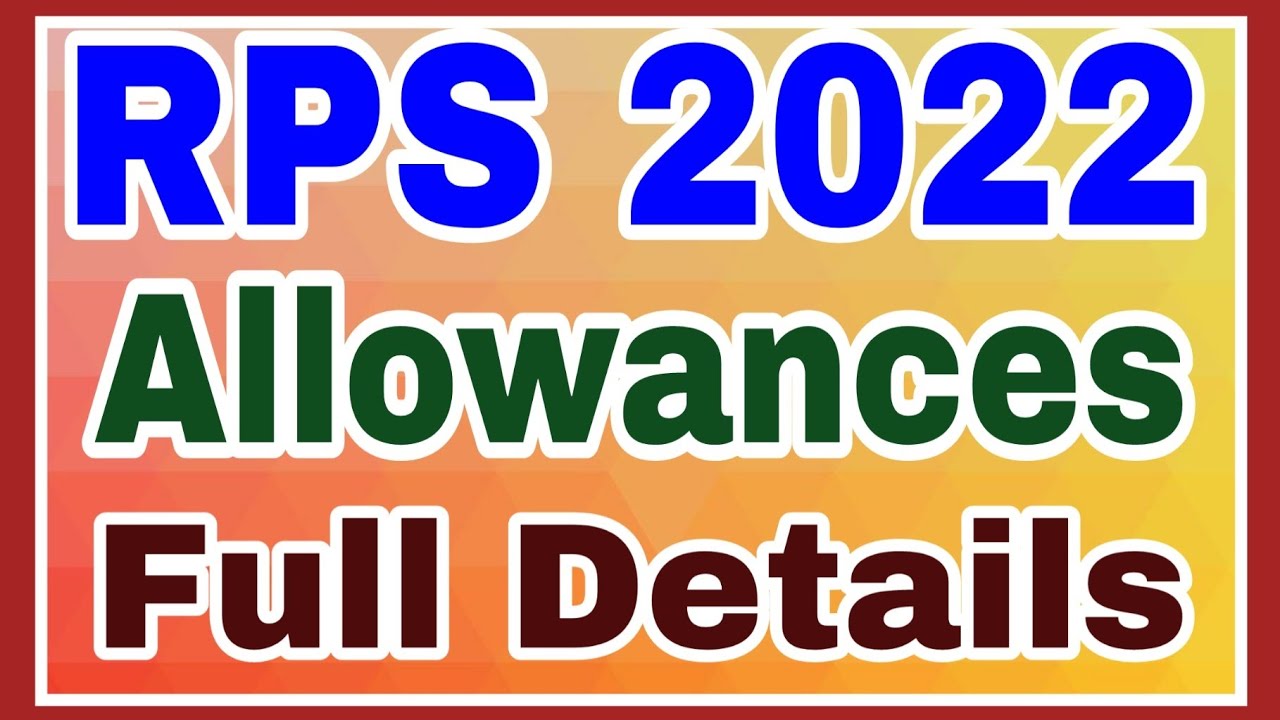 RPS 2022 ALLOWANCES DEPARTMENTAL TESTS EOT 141