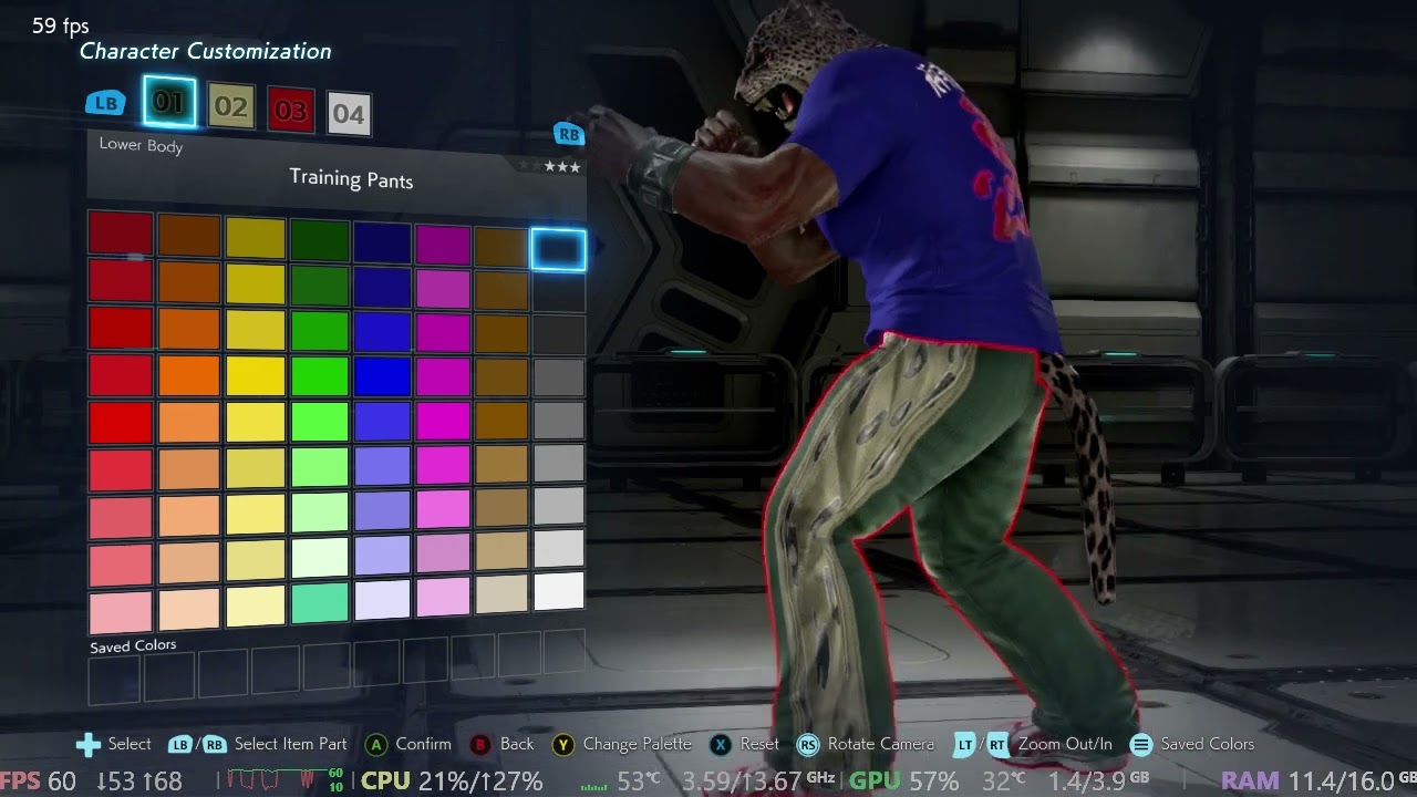 Tekken 3 King 2P Mod FOR ARMOR KING..DO NOT COLOR THE BANDANA (metal wrists) else game freeze. ENJOY