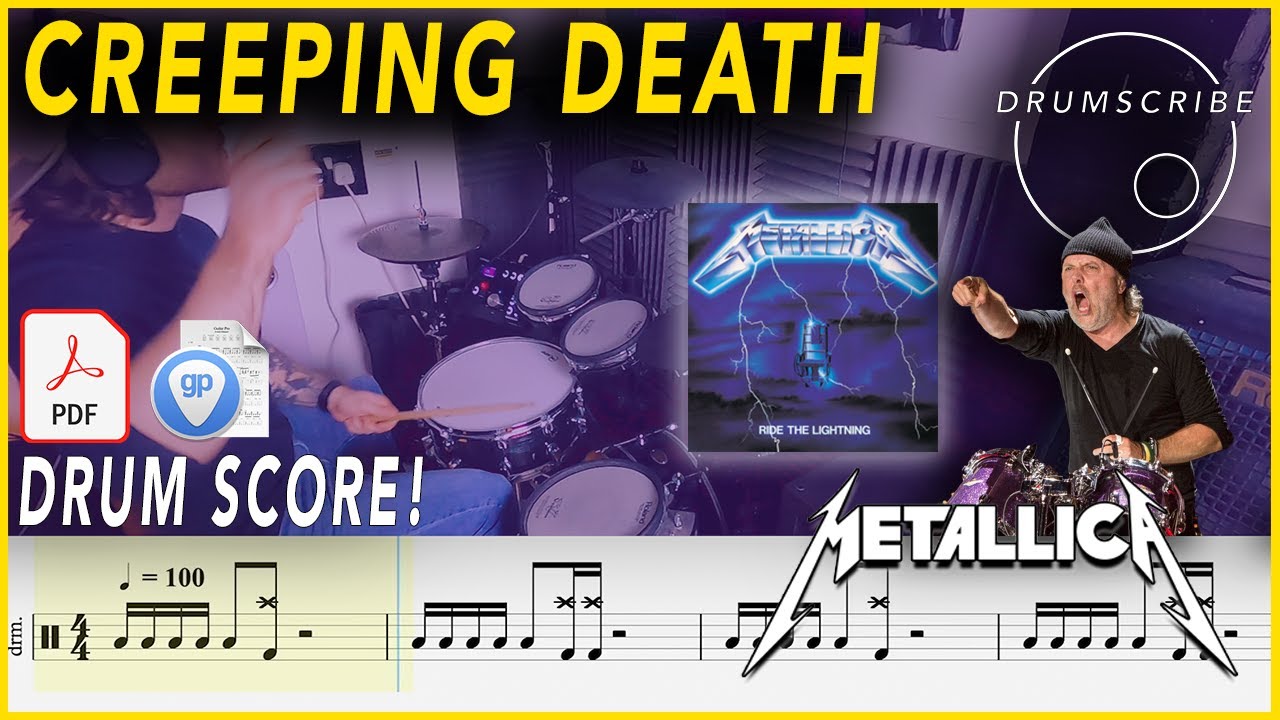 Creeping Death - Metallica | DRUM SCORE Sheet Music | #210 DRUMSCRIBE