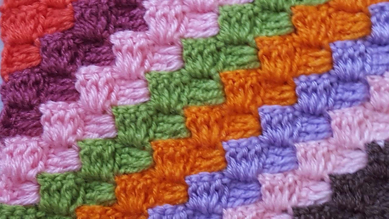 كروشيه/غرزة C2C للبطانيات والمفارش والشنط والملابس (قناة كشكول بسمة)How to crochet a C2c