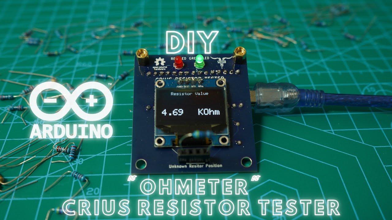 DIY Ωμόμετρο με οθόνη - Arduino Ohmteter + OLED Display + Custom PCB Crius Resistor Tester