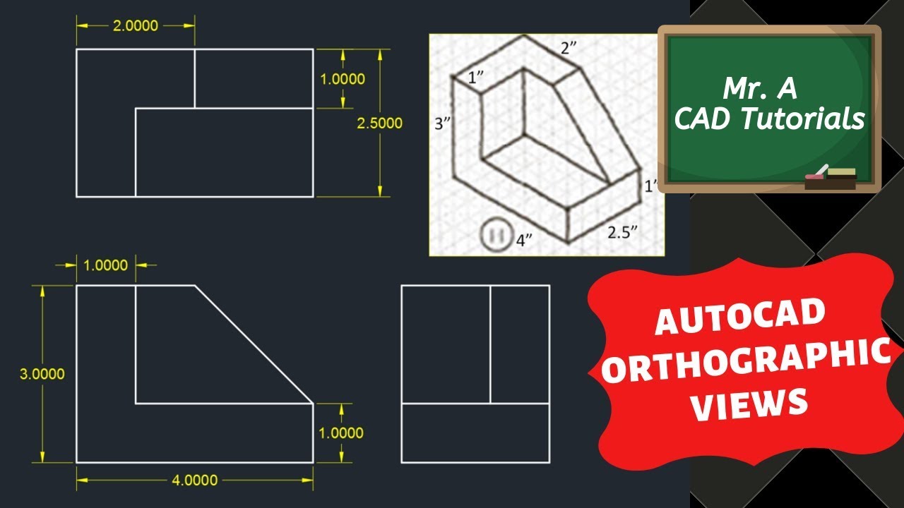 AutoCAD Tutorial: Create Orthographic Projections from an Isometric Drawing