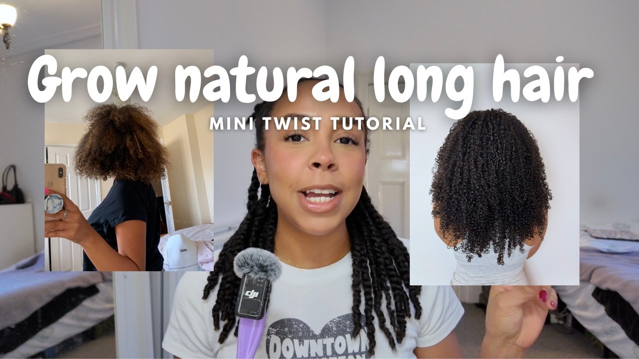 Mini Twist Routine on Naturally Curly Hair | Length retention style, No heat, Hair growth focus