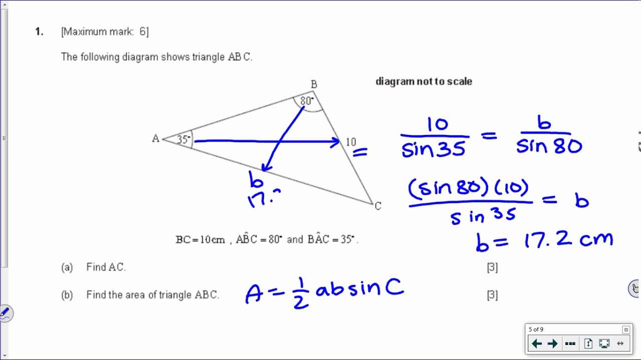 [IB Math SL] Exam Review: Triangle Trigonometry, Sectors, Arc Length