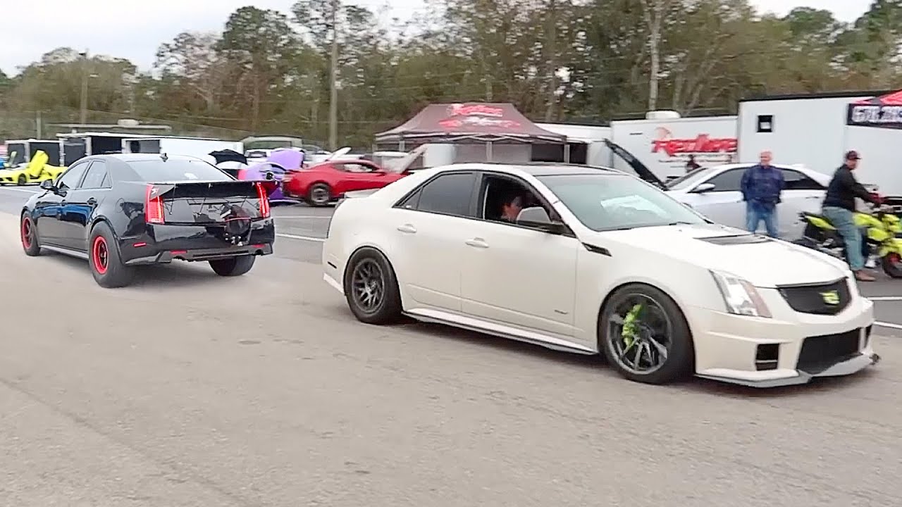 WORLD'S FASTEST CTS-Vs at Cadillac Attack! *Lost Control in the Race!*