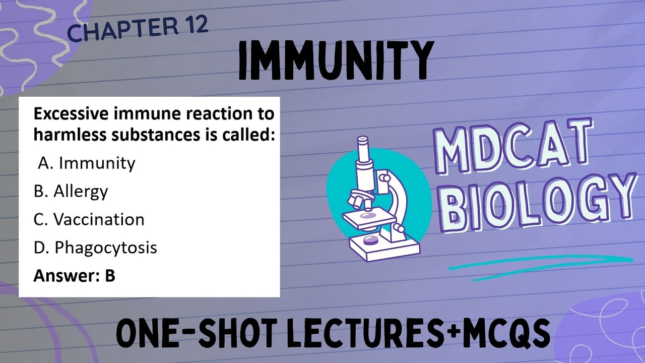 MDCAT Biology Chapter 12 Immunity: One Shot Video | MDCAT Biology Lectures 2026, Immune System MDCAT