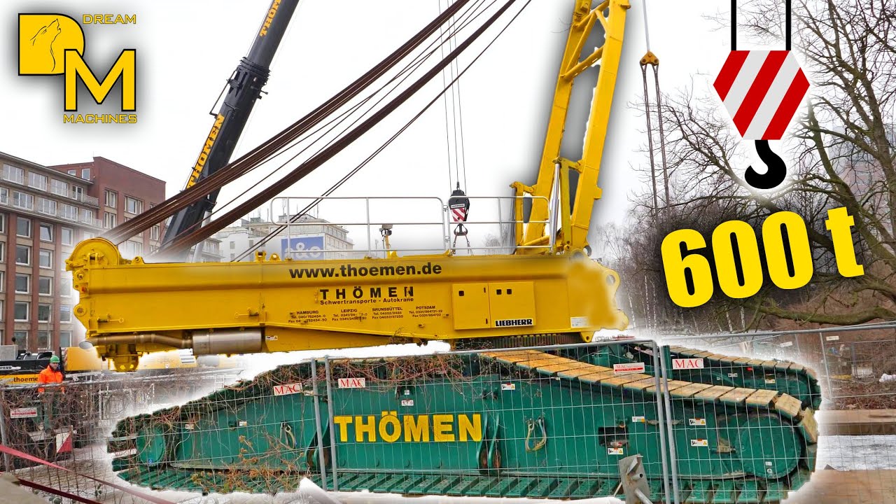 LIEBHERR LR1600/2 Aufbau des Großkran Giganten LTM 1500-8.1 Mobilkran Brückenbau DREAM MACHINES
