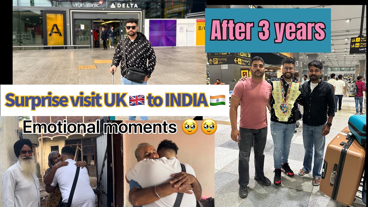 Surprise Visit UK to INDIA 🇬🇧✈️🇮🇳 after 3 years ||Vlog|| #surprisevisit #vlog#trending #punabi