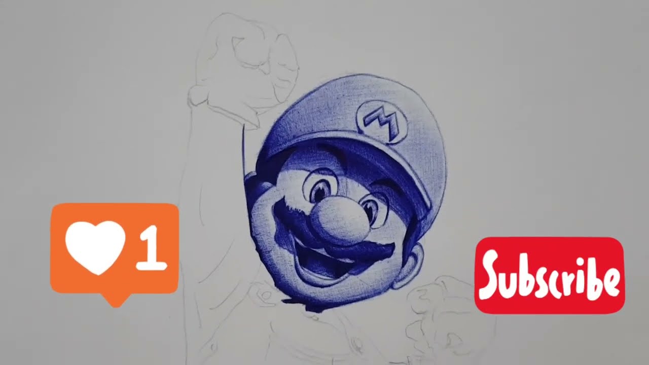 COMO DESENHAR SOMBRA LISA DE CANETA BIC - Super Mario Bros