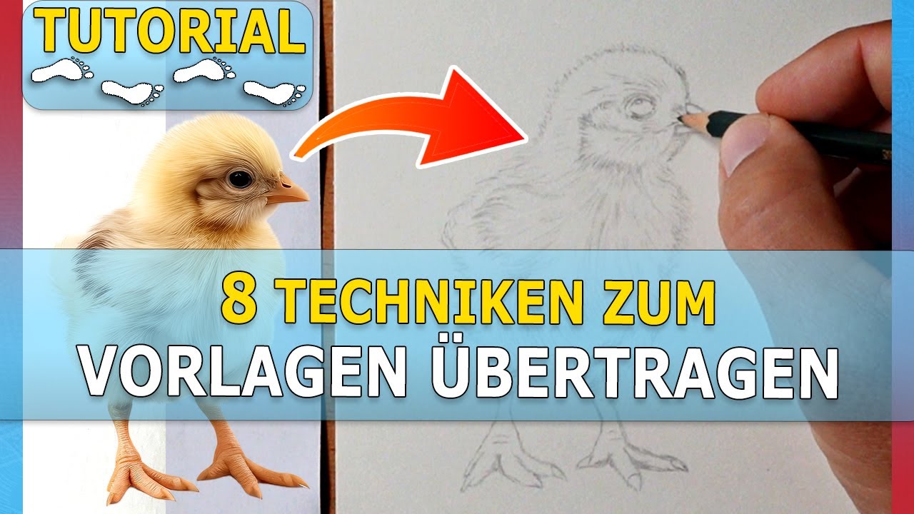 8 Techniken um Fotovorlagen auf Papier zu übertragen. Tutorial Tipps & Tricks zum Zeichnen lernen.
