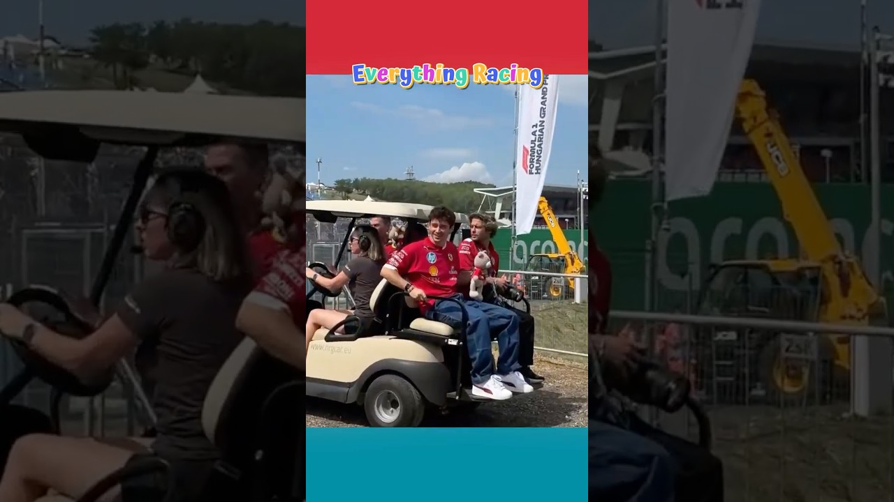 George Russell's reaction when he spotted Charles Leclerc with a gifted soft toy #f1shorts #f1
