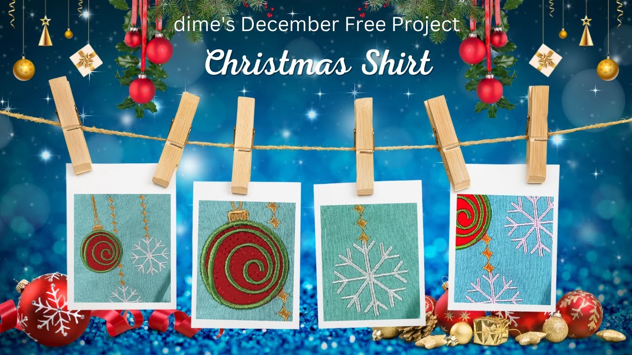 OML Embroidery Live! #dimesewalong #onthehouse Embroidered Christmas Shirt