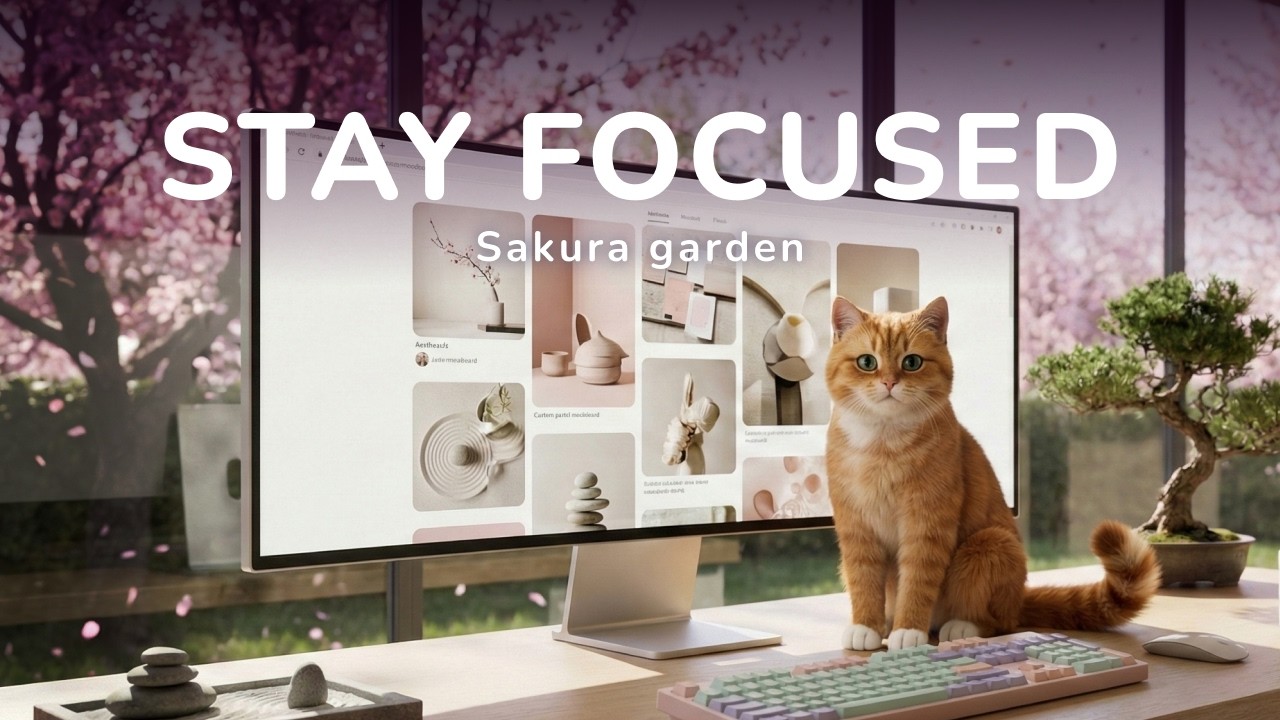 Spring Lofi for Deep Focus & Study 🌸 Sakura Garden Office