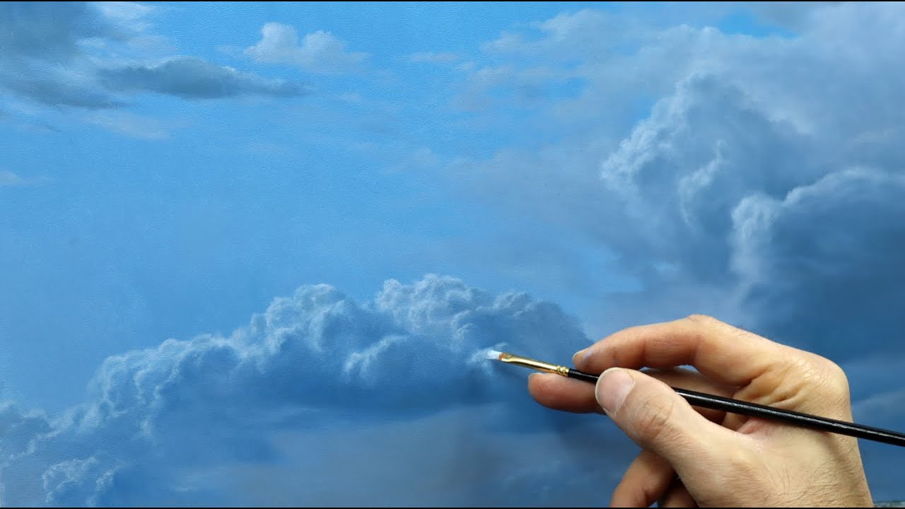 How to paint clouds - realistic hazy cloud painting tutorial
