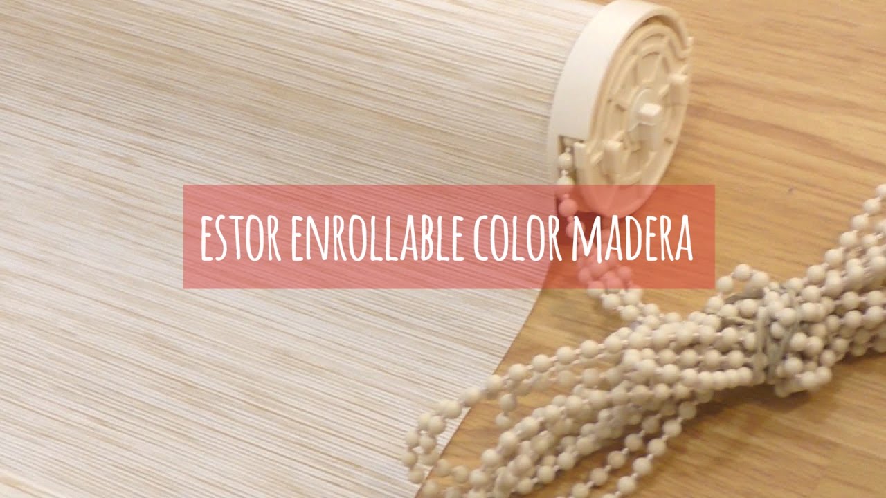 Instalaci&oacute;n de estor enrollable color madera al techo