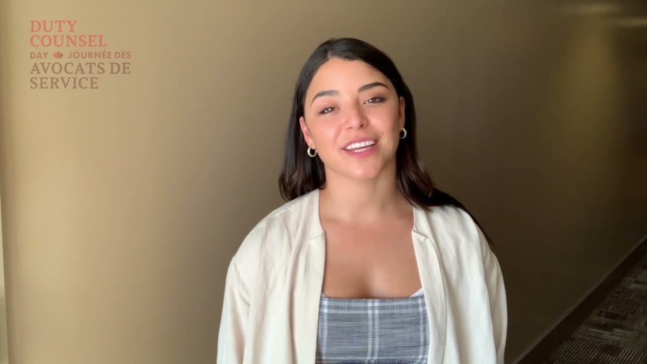 A message from CBC Diggstown's Nicole Mu&ntilde;oz on Duty Counsel Day