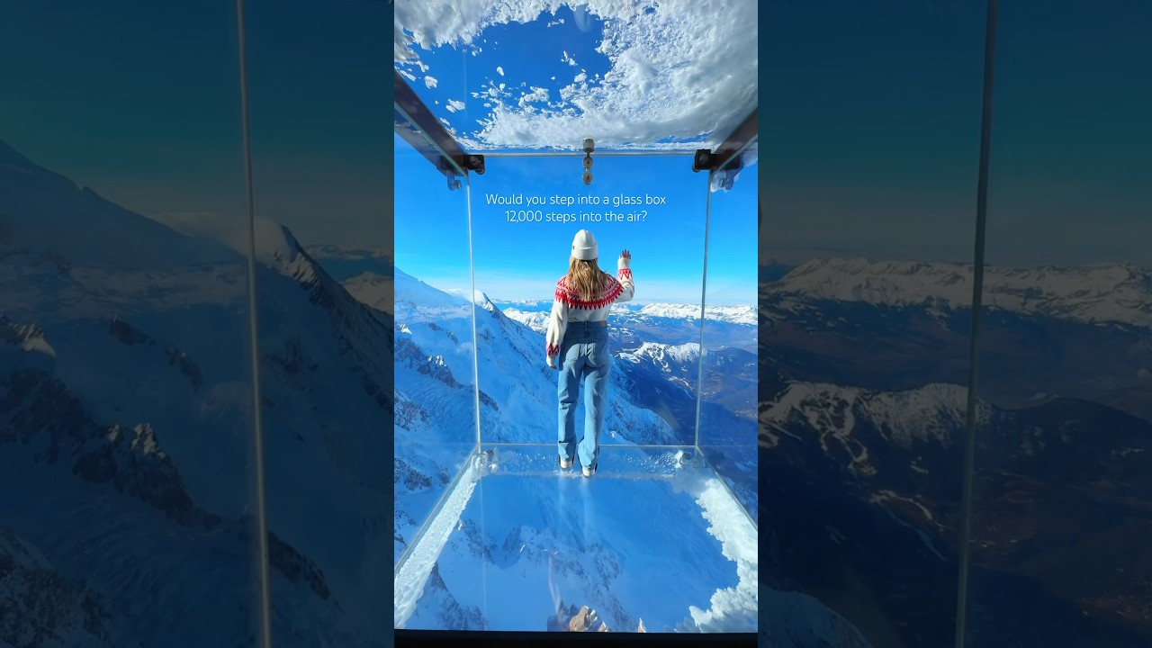 📍 Welcome to Aiguille du Midi in France. Take the highest cable car in the world to this view 😱
