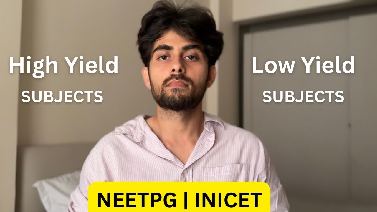 High Yield vs Low Yield Subjects for NEET PG & INICET | Rank 35 Perspective | Stop wasting time