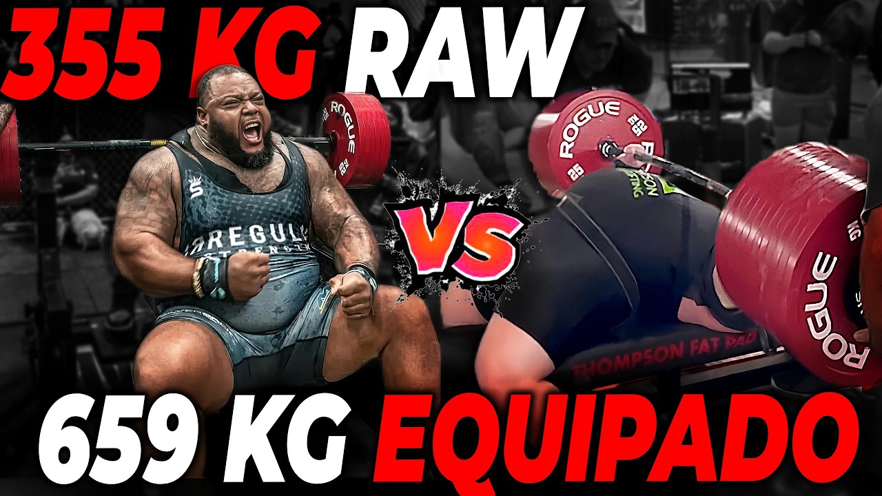 R&Eacute;CORD Press Banca 355 kg RAW vs 660 kg Equipado &iquest;QUI&Eacute;N GANA?