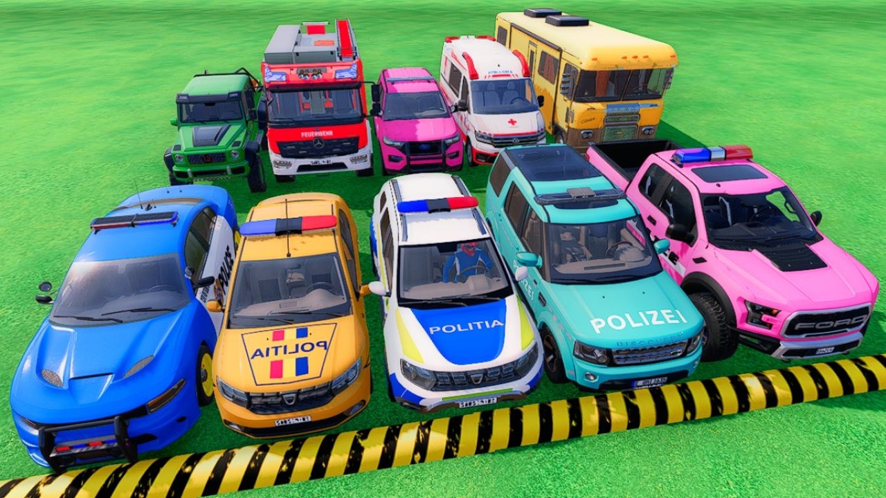 TRANSPORTING DACIA POLICE CARS, FIRE DEPARTMENT, AMBULANCE VEHICLE WITH TRUCKS ! FS22 #56