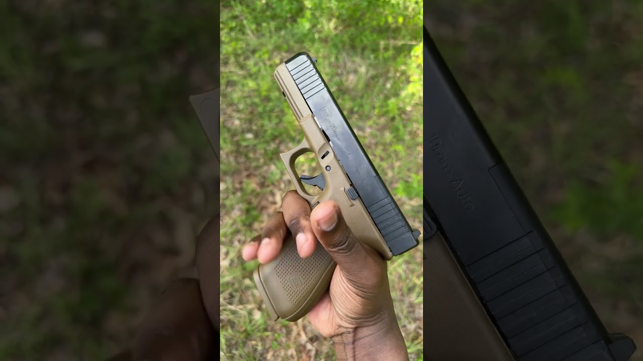 Glock 20 gen 5 mos limited edition fde featuring g9 defense 95 grain external hollow point
