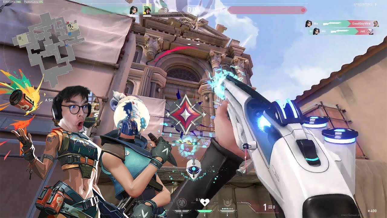 A Shotgun Sage, Shotgun Raze (Swens), and Shotgun Jett (Kaemi) enter an Immortal Lobby...