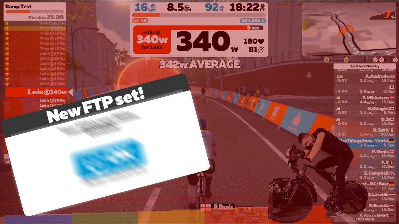 Zwift FTP Test - Bis die Beine versagen