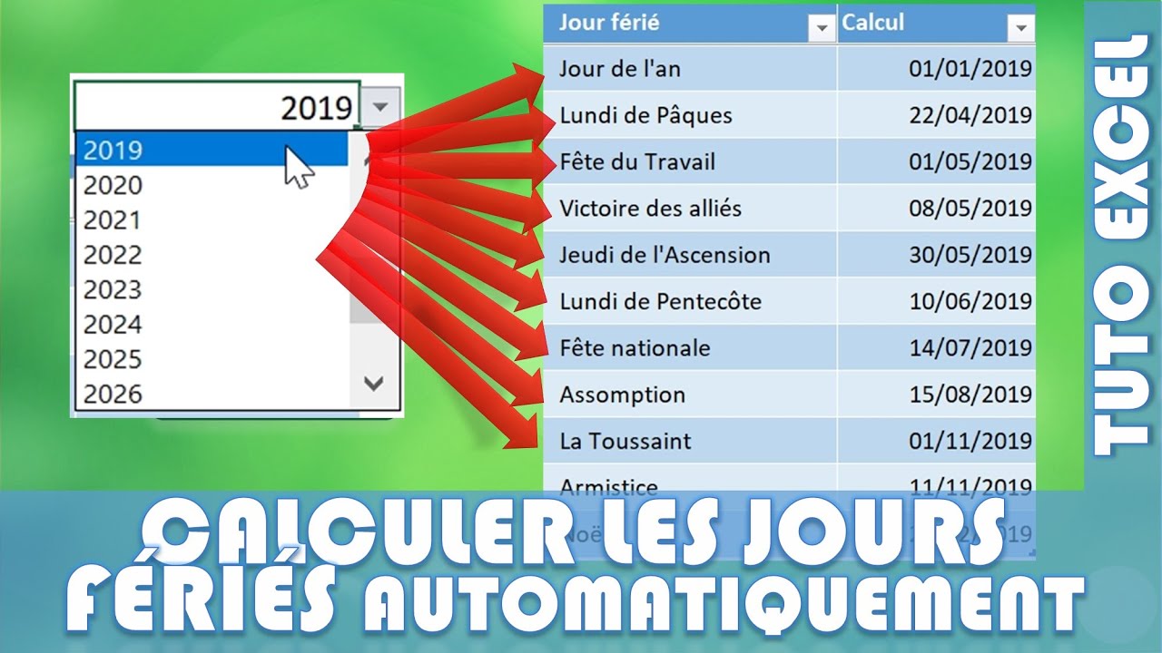 Dates et heures sur Excel : #06 Comment calculer les jours fériés sur Excel