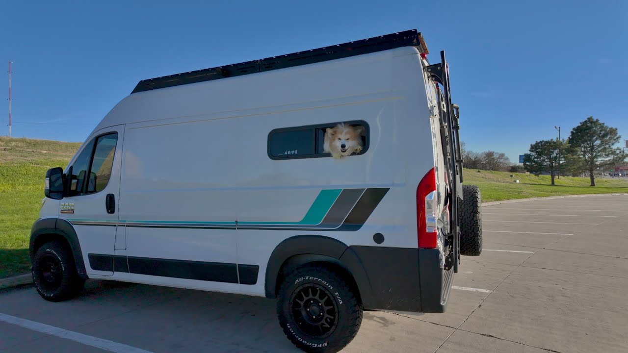 3 Big Dogs and One Little Van Cross Country Roadtrip. Camping at a Rest Stop?