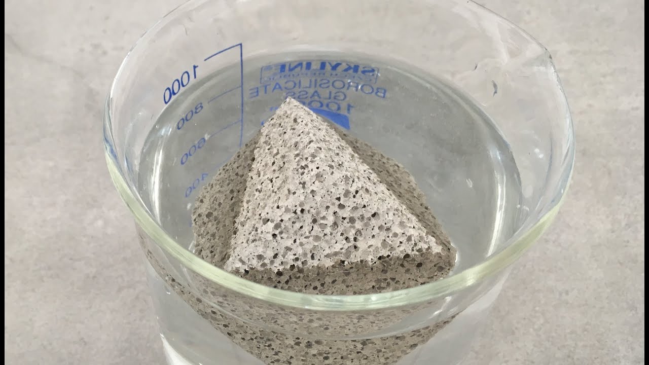 Lightweight concrete with low density 300 kg:m3 made of cement water and foaming agent manually