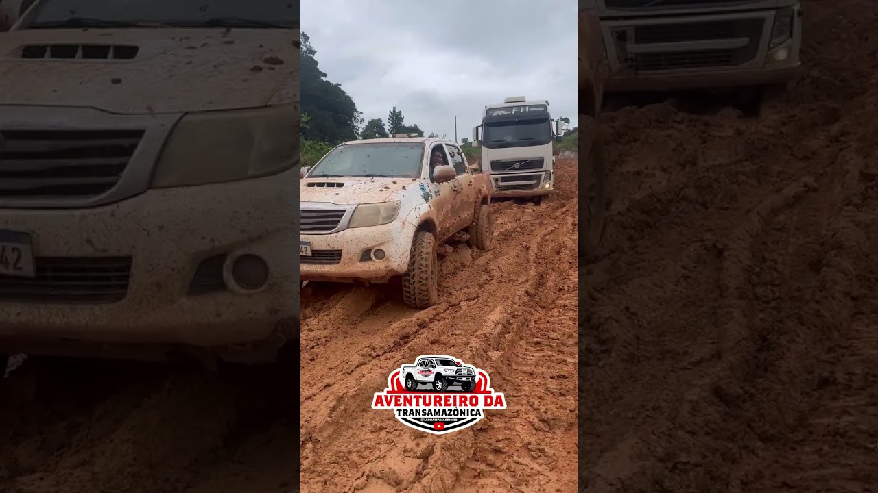 Essa tem pressão #viral #estrada #lama #caminhão #viralvideo 