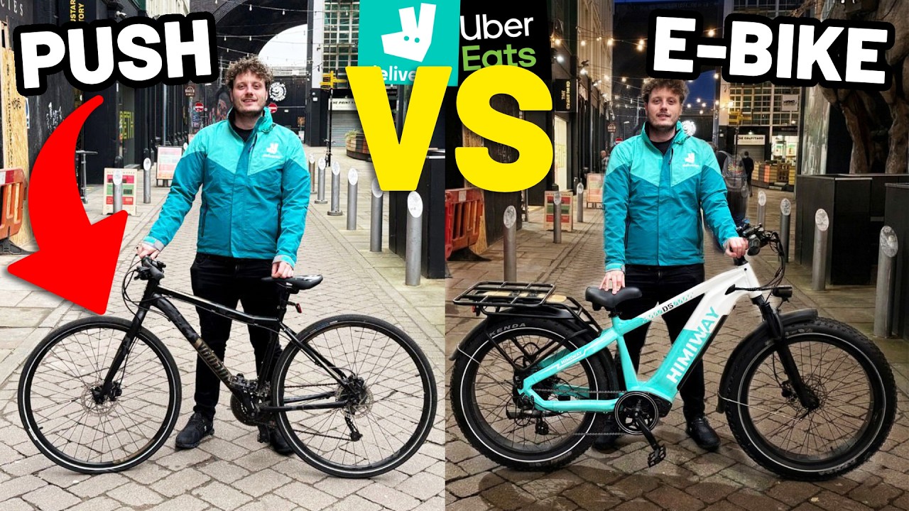 Push Bike VS E-Bike! Deliveroo & Uber Eats Delivery Challenge