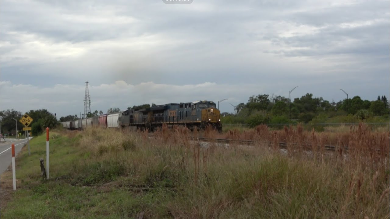 A CSX railway train at Lakeland connection.  Power by 3257 & 43.  A great spot!