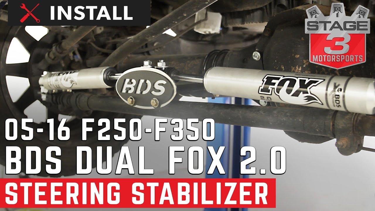 2005-2024 F250 & F350 4WD BDS Fox 2.0 Dual Steering Stabilizer Kit Install
