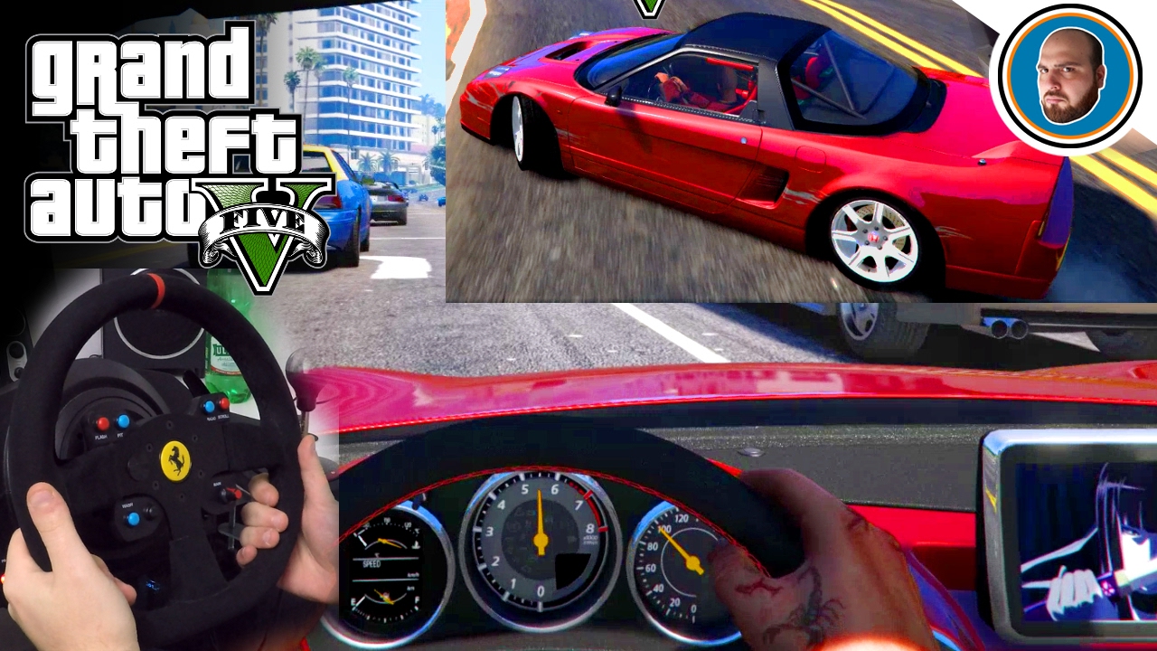 GTA 5 con il VOLANTE: Drift + Guida Reale (T300rs Auto Vere)