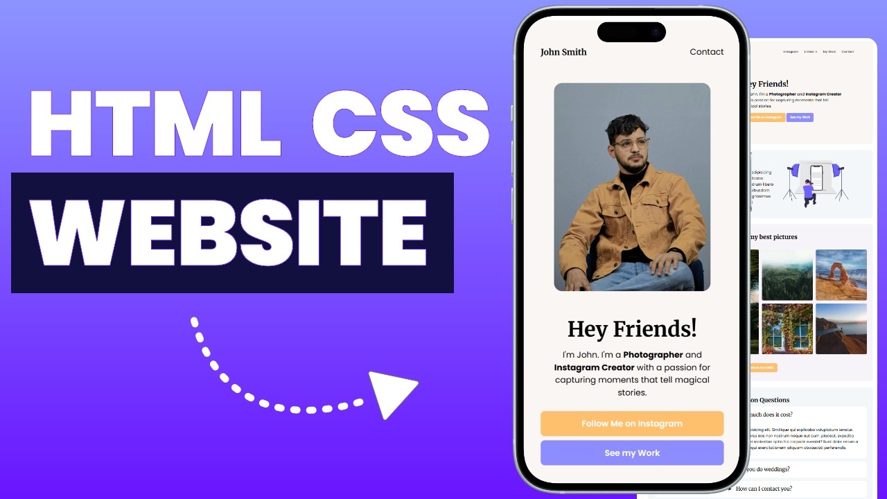 Build a Personal Website with HTML & CSS (Beginner Crash Course)