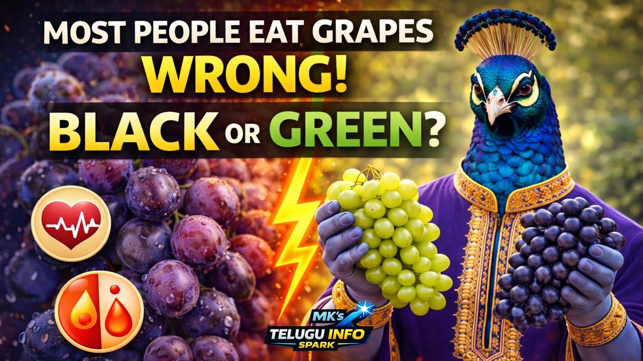 Most People Eat Grapes Wrong! 🍇 Black vs Green – Which Is Actually Healthier? (Telugu)