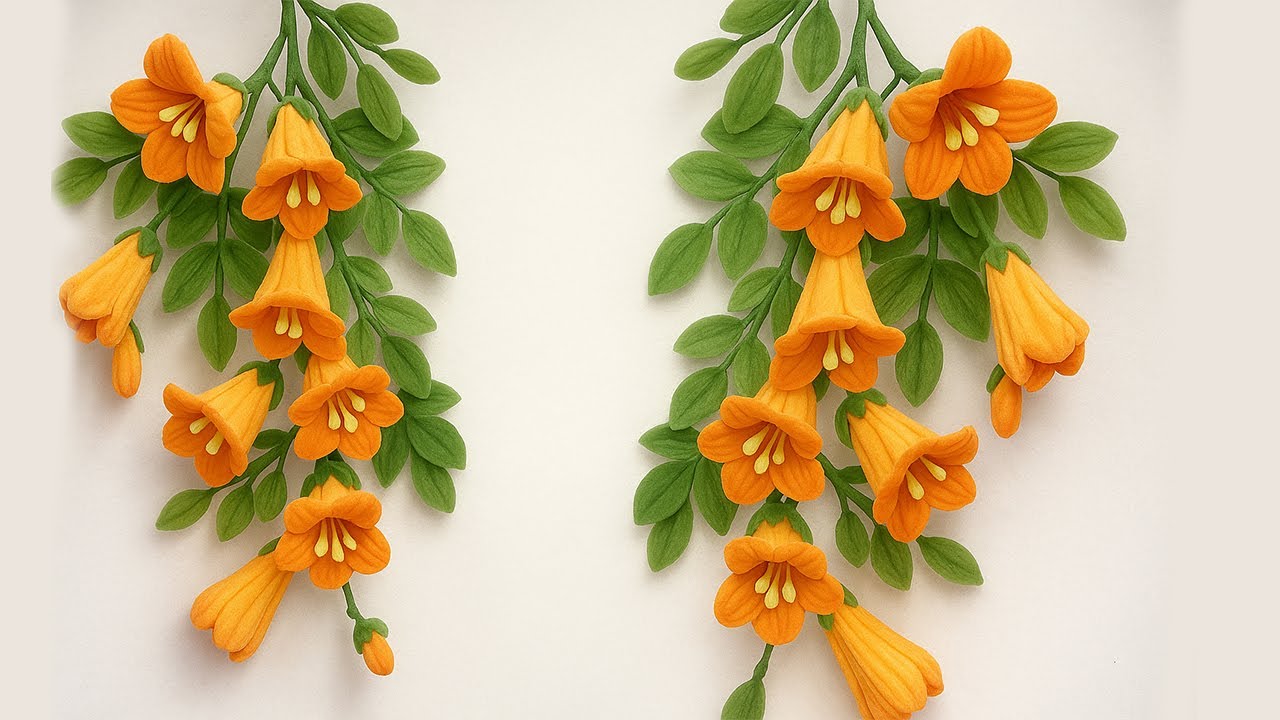 So Simple, So Stunning! diy pipe cleaner flower 😍  How to make Trumpet Vine flower from pipe cleaner