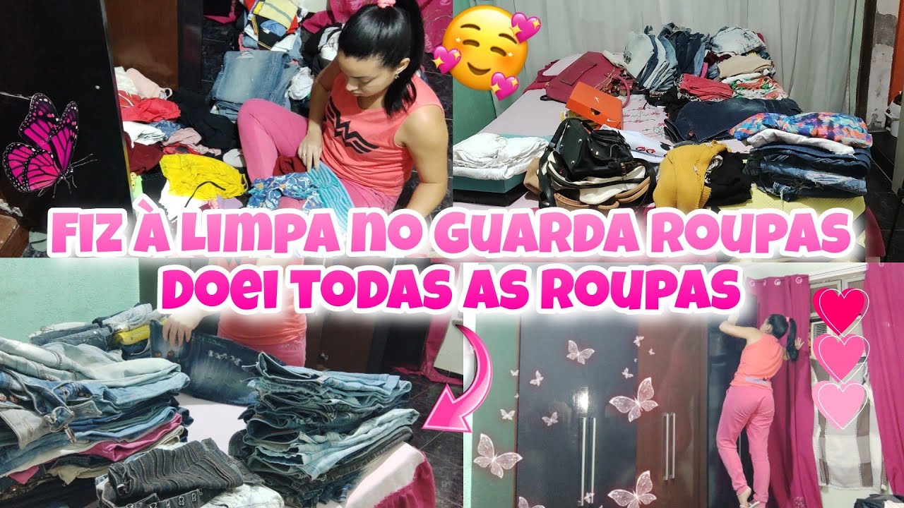 DOEI QUASE TODAS AS MINHAS ROUPAS | FIZ À LIMPA NO GUARDA ROUPA | TINHA MAIS DE 35 CALÇAS JEANS 😱