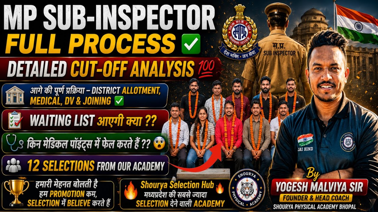 MP SI RESULT के बाद की Full Process. Medical & DV Update. MP SI waiting list? MP SI CUT-OFF Analysis