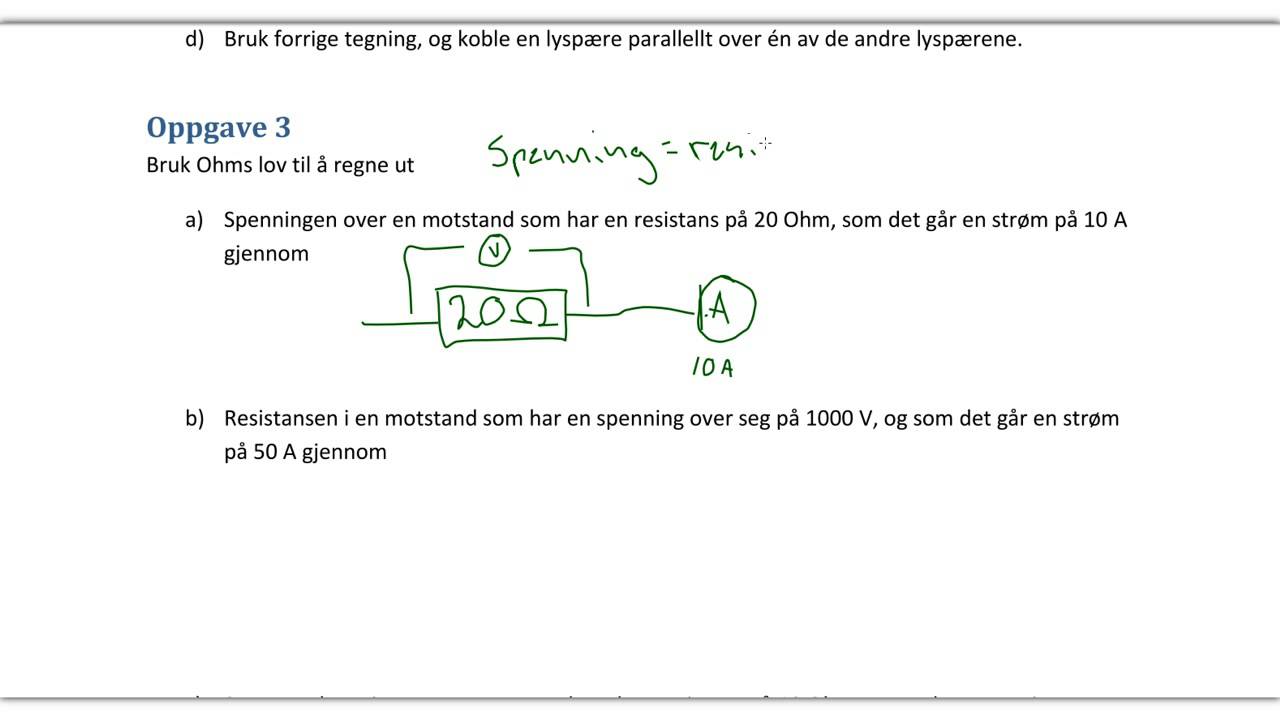 L&oslash;sning arbeidsark elektrisitet