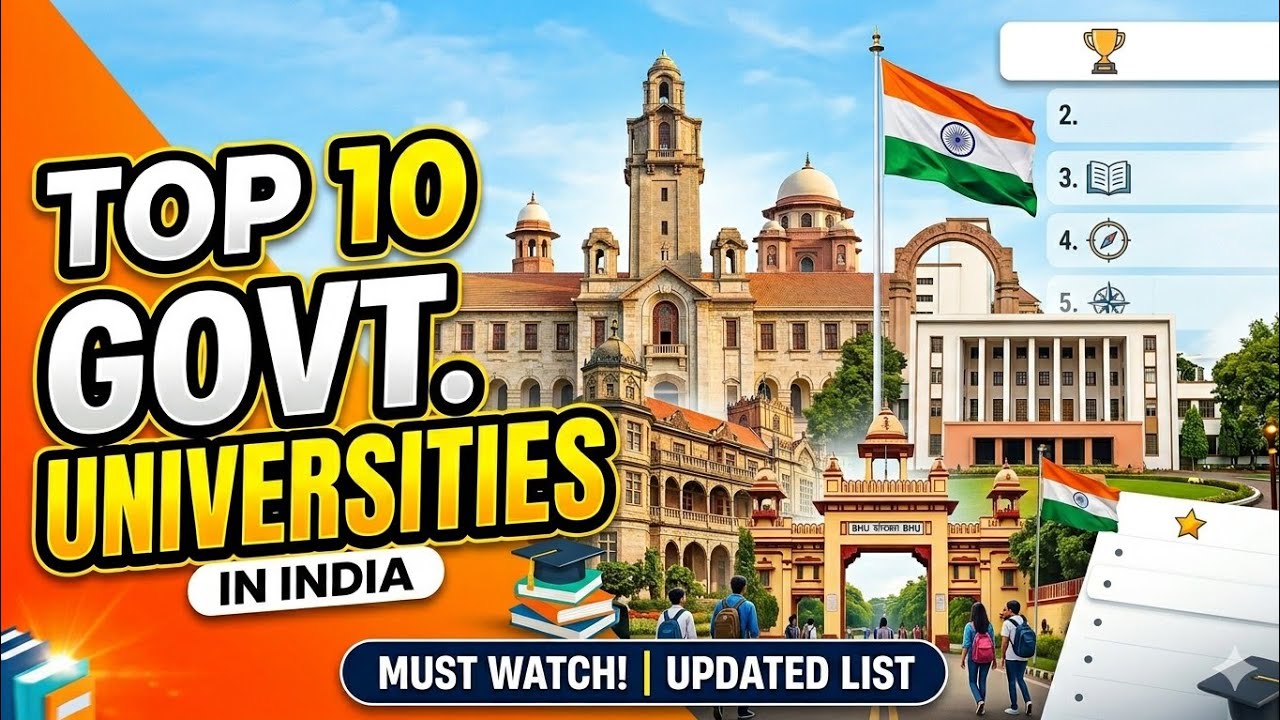 Top 10 Govt University in India / Top Central University in India / Full Details / Educationiya
