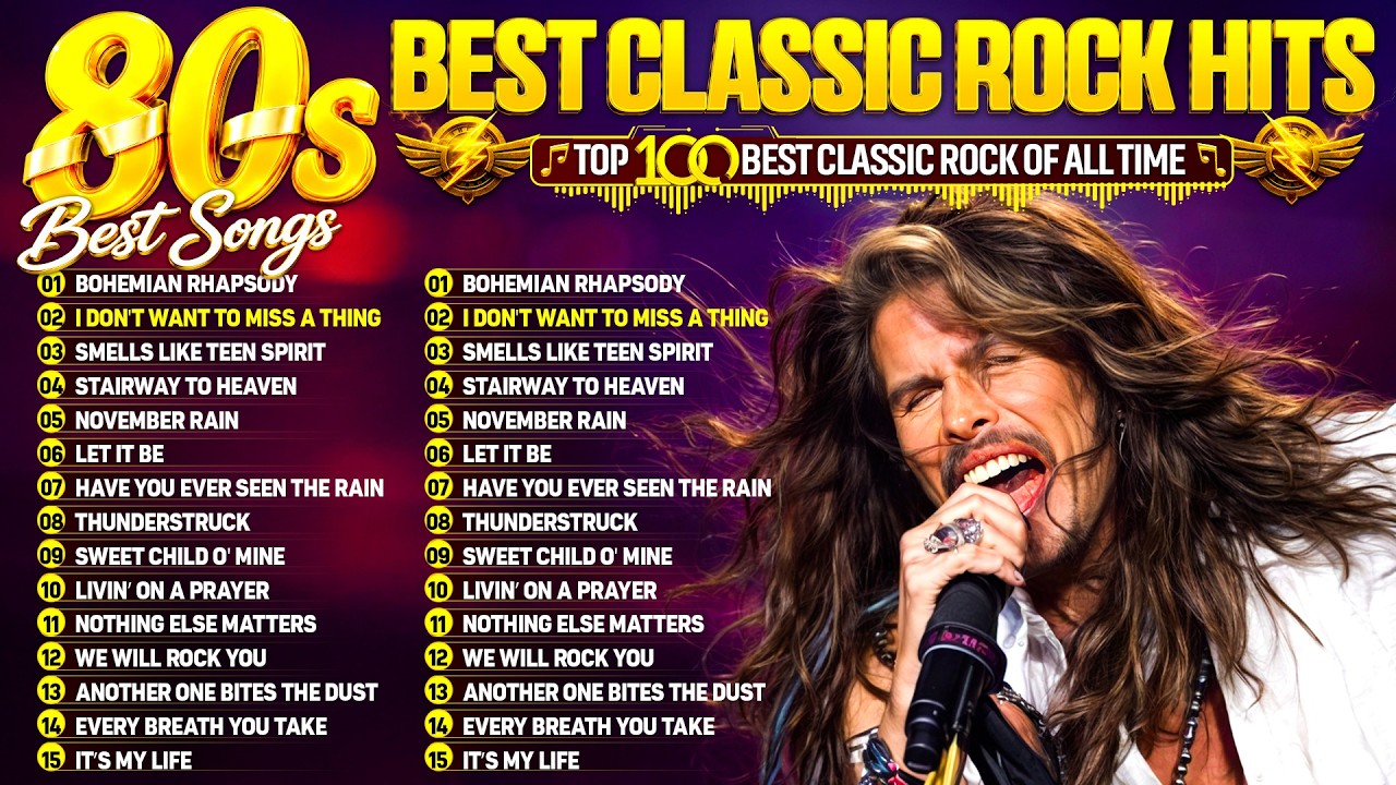 Aerosmith, Bon Jovi, AC/DC, Metallica, Nirvana, Queen 🔥 Classic Rock Songs 70s 80s 90s Full Album