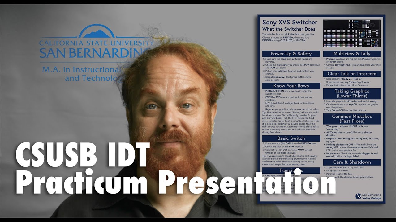 Master's Practicum Presentation, CSUSB IDT