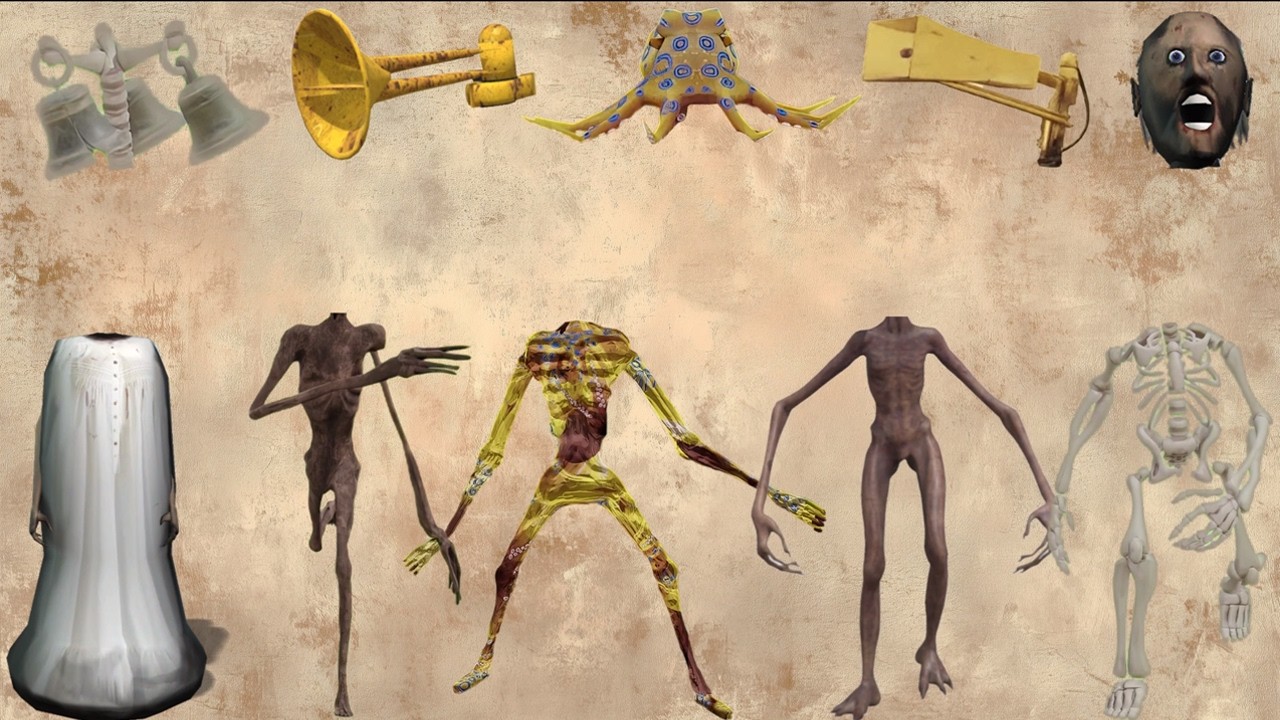WRONG HEADS SIREN HEAD CAR, GREEN HOUSE HEAD, HOUSE HEAD, SIREN HEAD DOUBLE, SIREN HEAD THUNDERBOLT